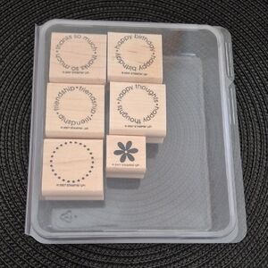 STAMPIN' UP! Retired 2007 'Think Happy Thoughts' Stamp Set, Set of 6 Stamps